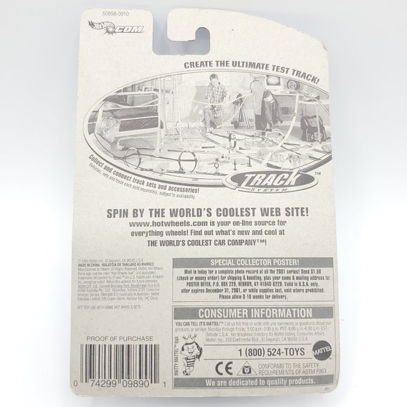 2001 Hot Wheels Mainline #129 Slide Out Lime/Black w/Chrome 3 Sp Wheel Variant - Picture 10 of 15